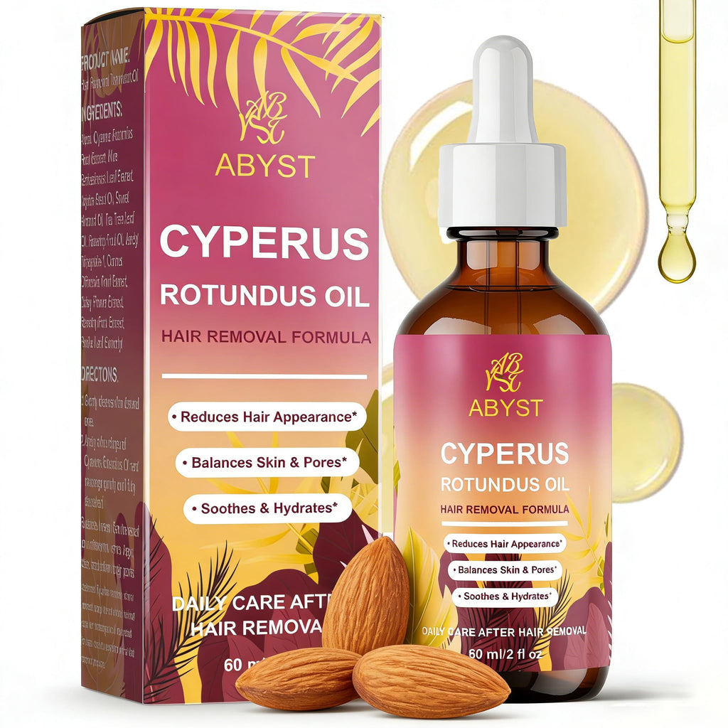 ABYST Pure Cyperus Rotundus Oil – Hair Growth Inhibitor for Face & Body, 2 oz, Soothes Skin After Shaving