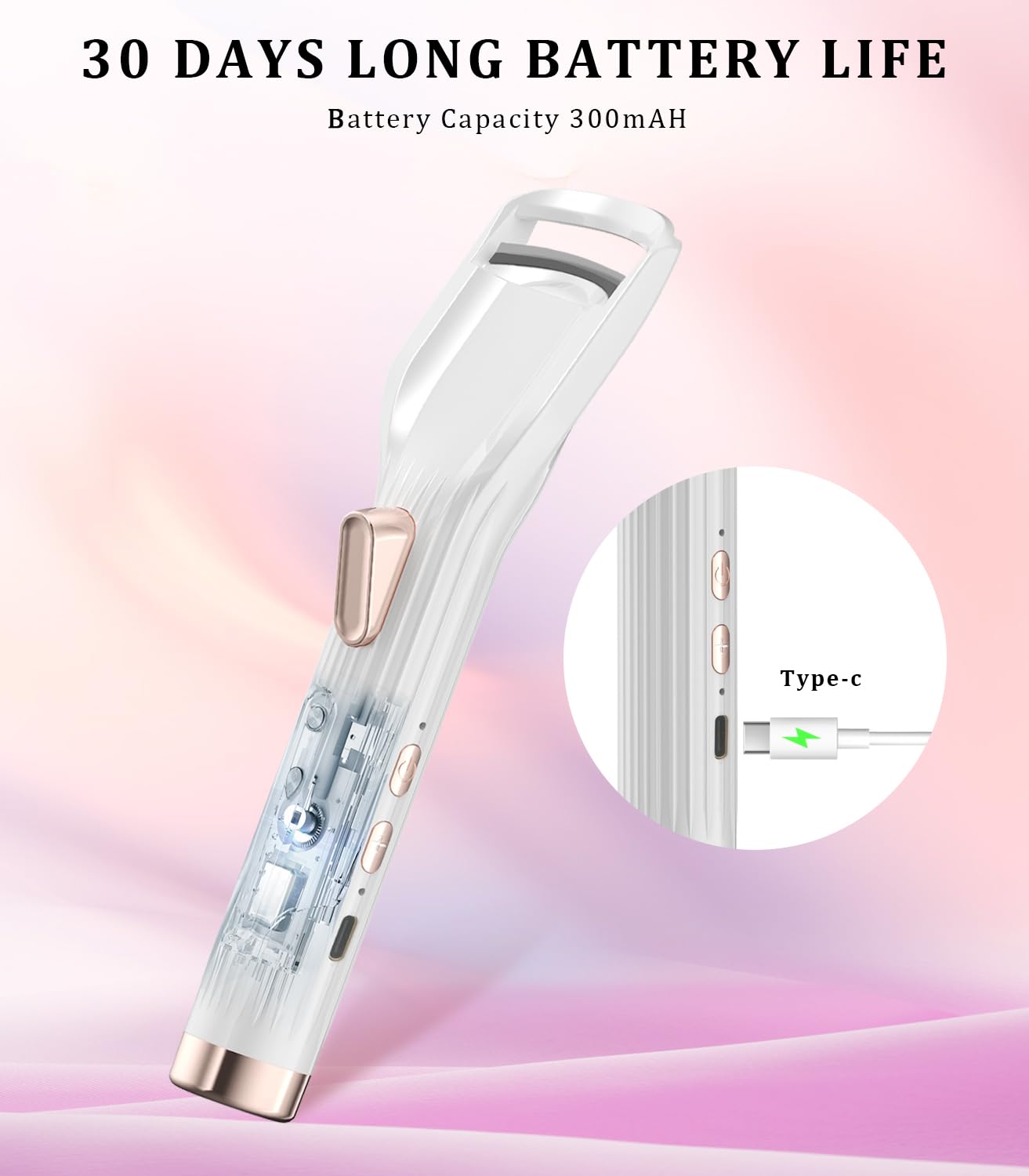 Acavado Premium PRO Heated Eyelash Curler — Fast 8s Heat, 2 Modes, 24h Curl, Type-C Rechargeable