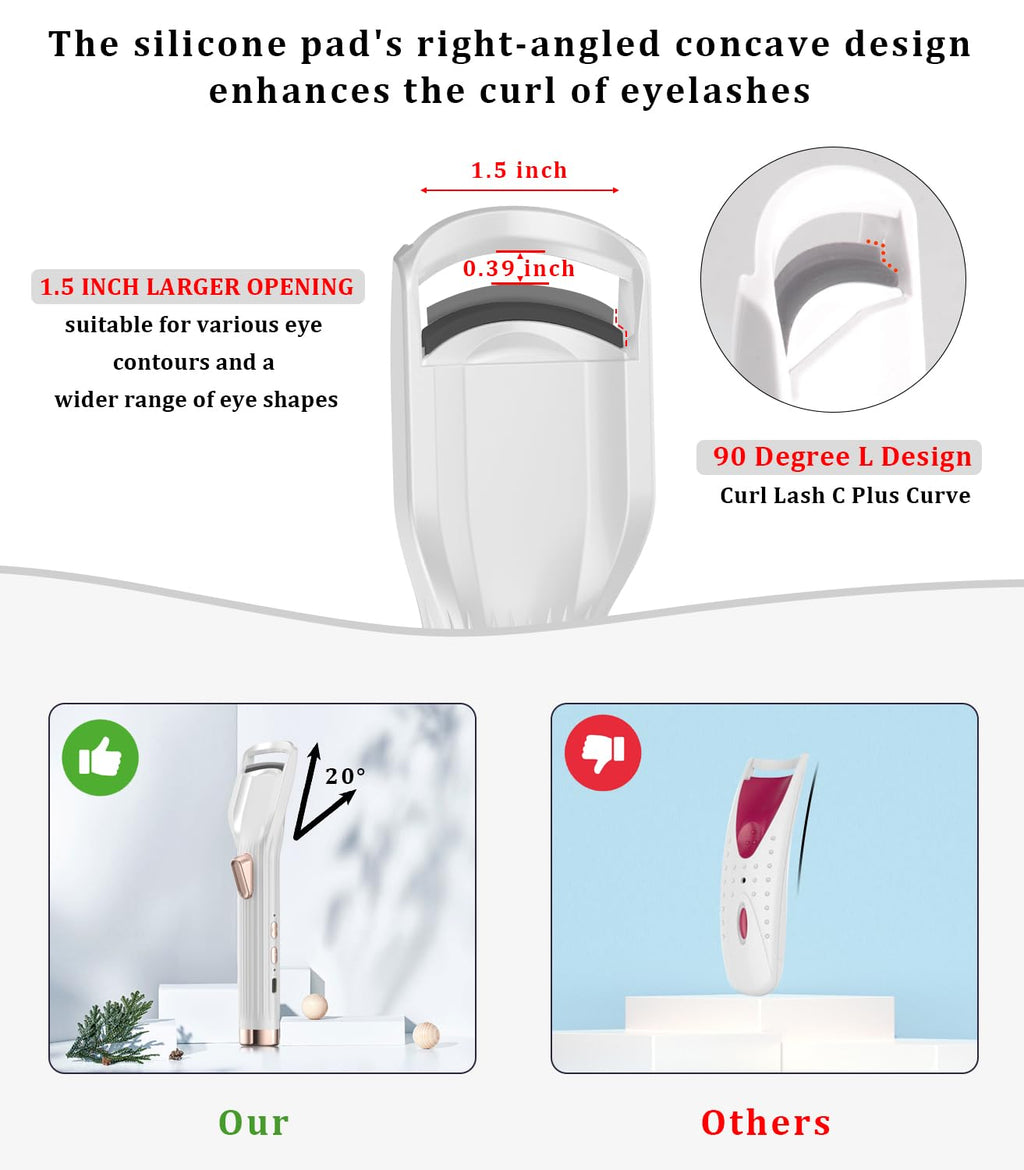 Acavado Premium PRO Heated Eyelash Curler — Fast 8s Heat, 2 Modes, 24h Curl, Type-C Rechargeable