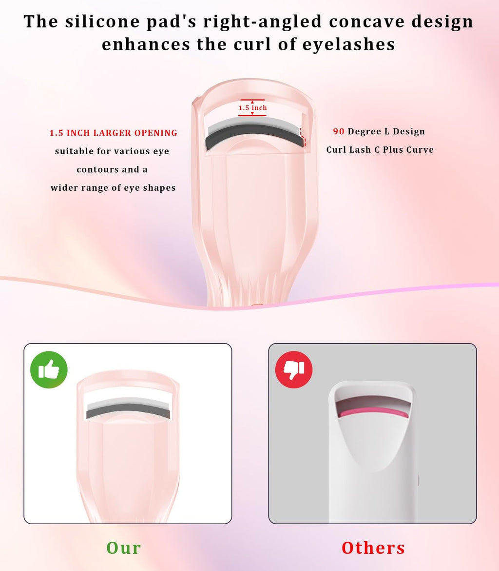Acavado Heated Eyelash Curler Premium PRO – 8s Heat, 2 Modes, Type-C Pink