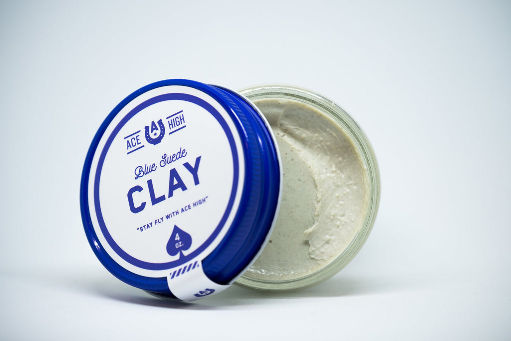 Ace High Blue Suede Hair Clay – Strong Hold, Satin to Matte Finish, Texture & Thickness | 4oz