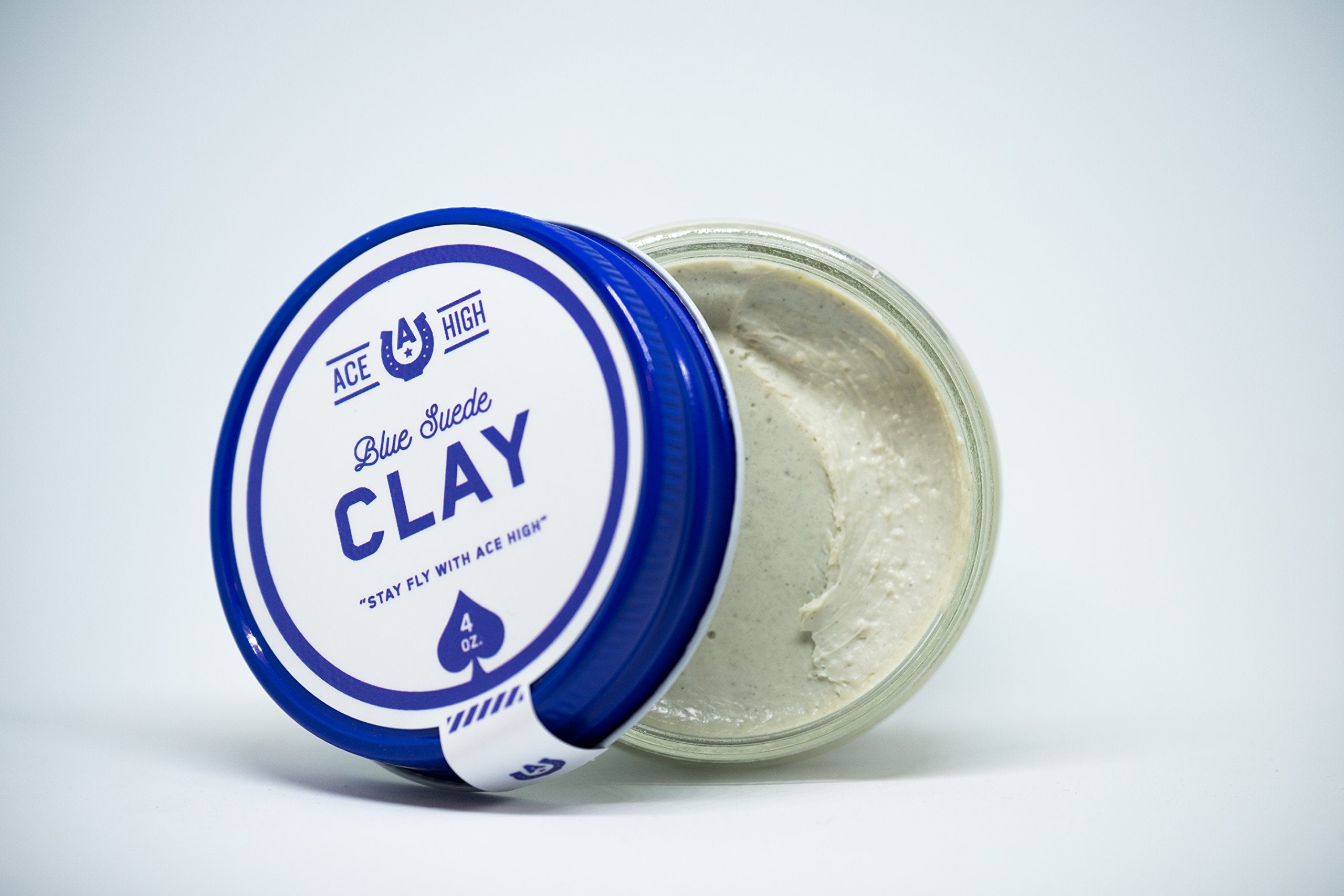 Ace High Blue Suede Hair Clay – Strong Hold, Satin to Matte Finish, Texture & Thickness | 4oz