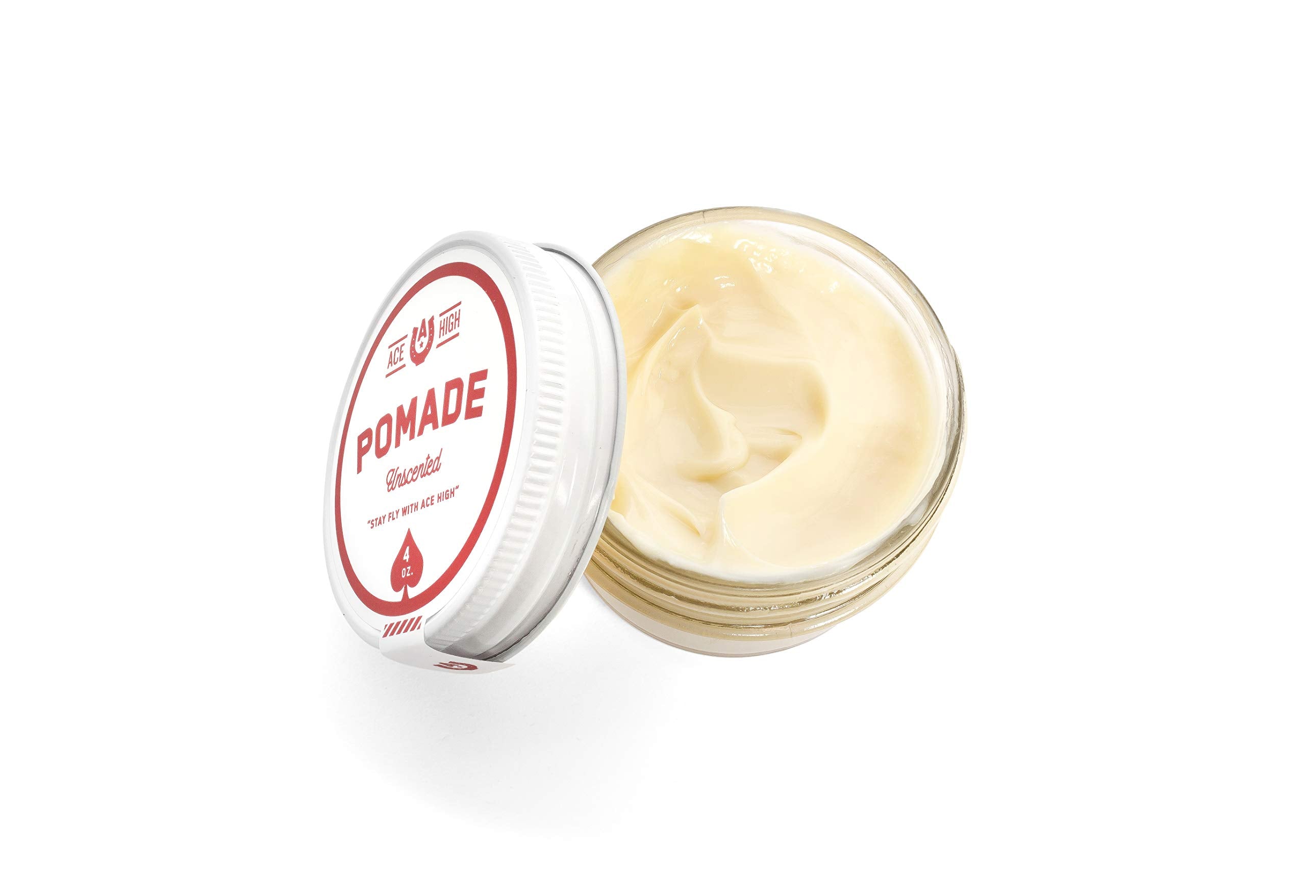Ace High Unscented Pomade — Strong Hold, Natural Shine, Water Based, Hand Crafted | 4oz