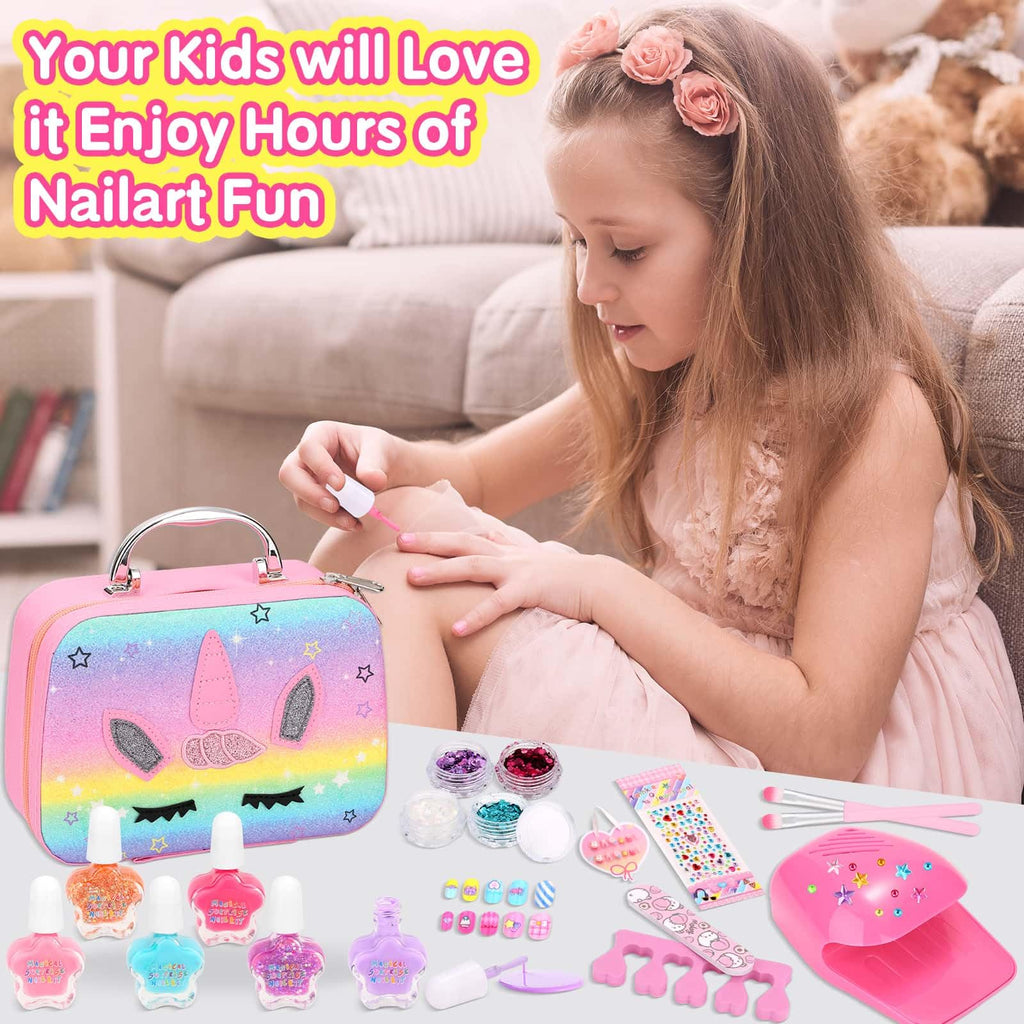 Acejoz Kids Nail Polish & Press-On Nails Set | Non-Toxic Kit