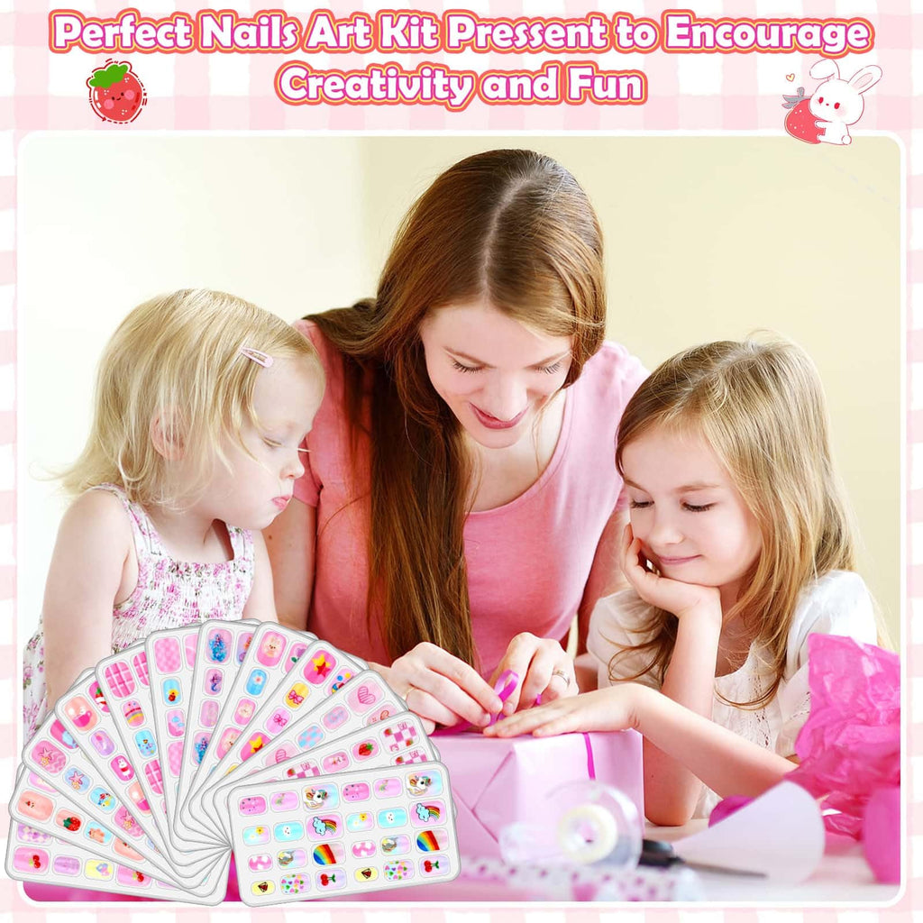 Acejoz 288-Piece Kids Nails Set – Pre-Glue Press-On Nails for Girls 8-12