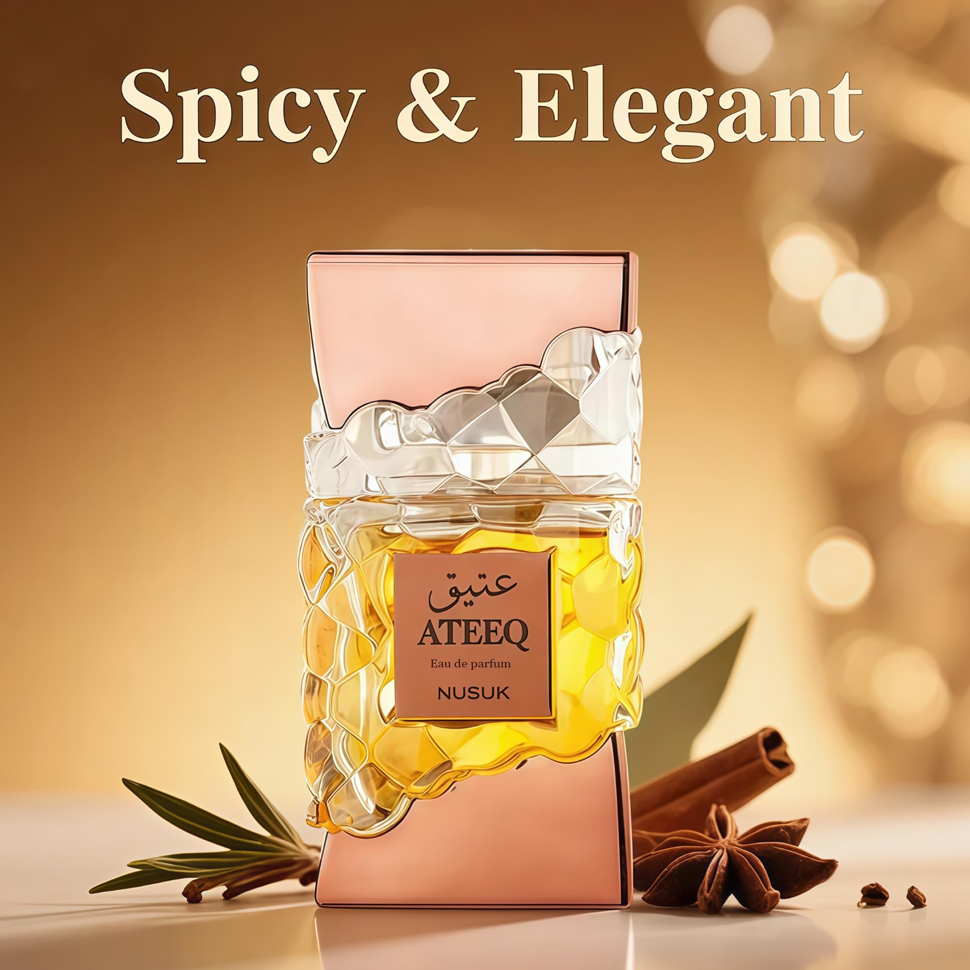 A CENTER Ateeq Cologne for Men | Warm Spicy Gourmand EDP 100ml | Citrus, Spice & Wood