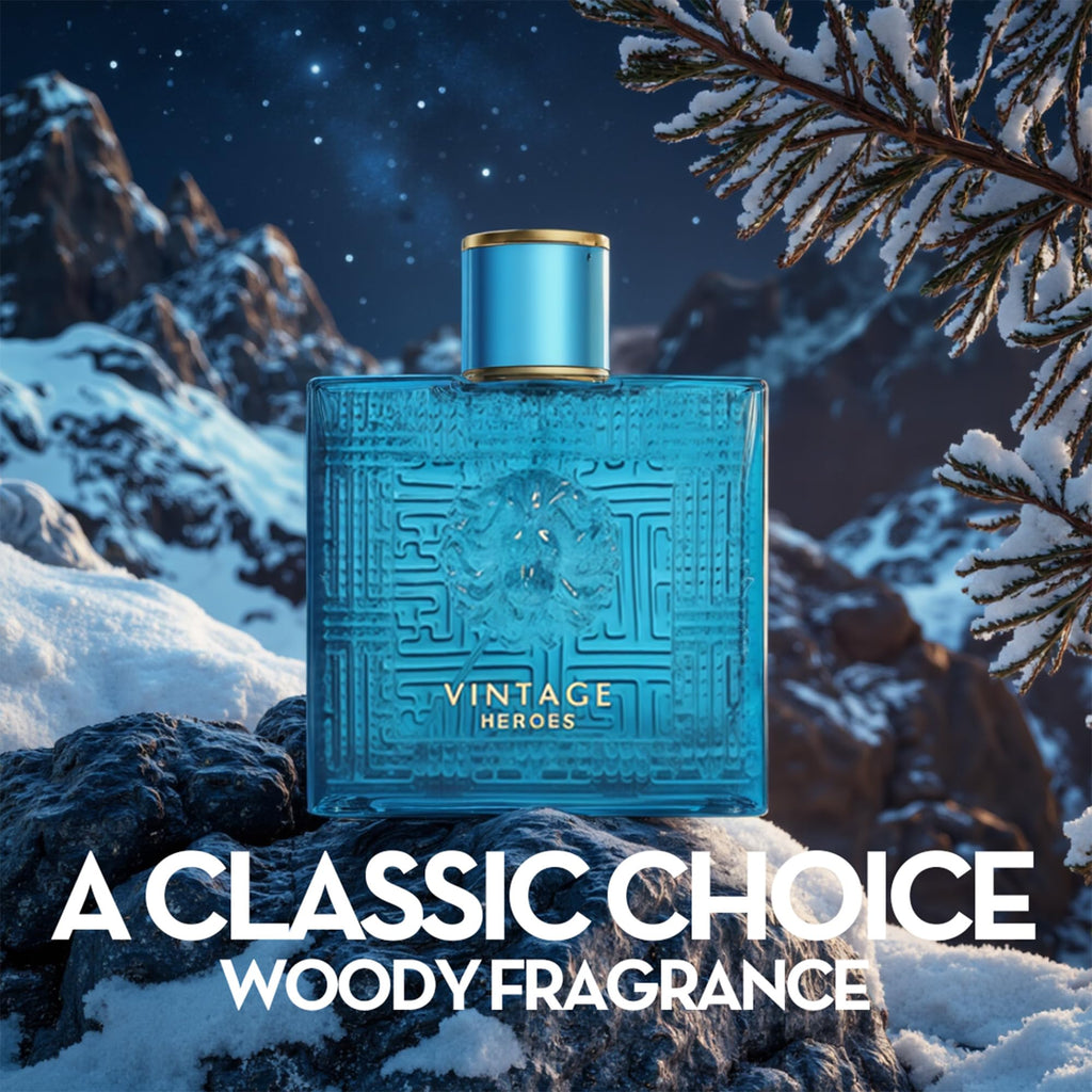 ACENTER Men's Cologne Gift Set 4 Pack – Vintage Heroes Series (3.4 oz Each) | Vanilla Bourbon, Leather & Amber Floral