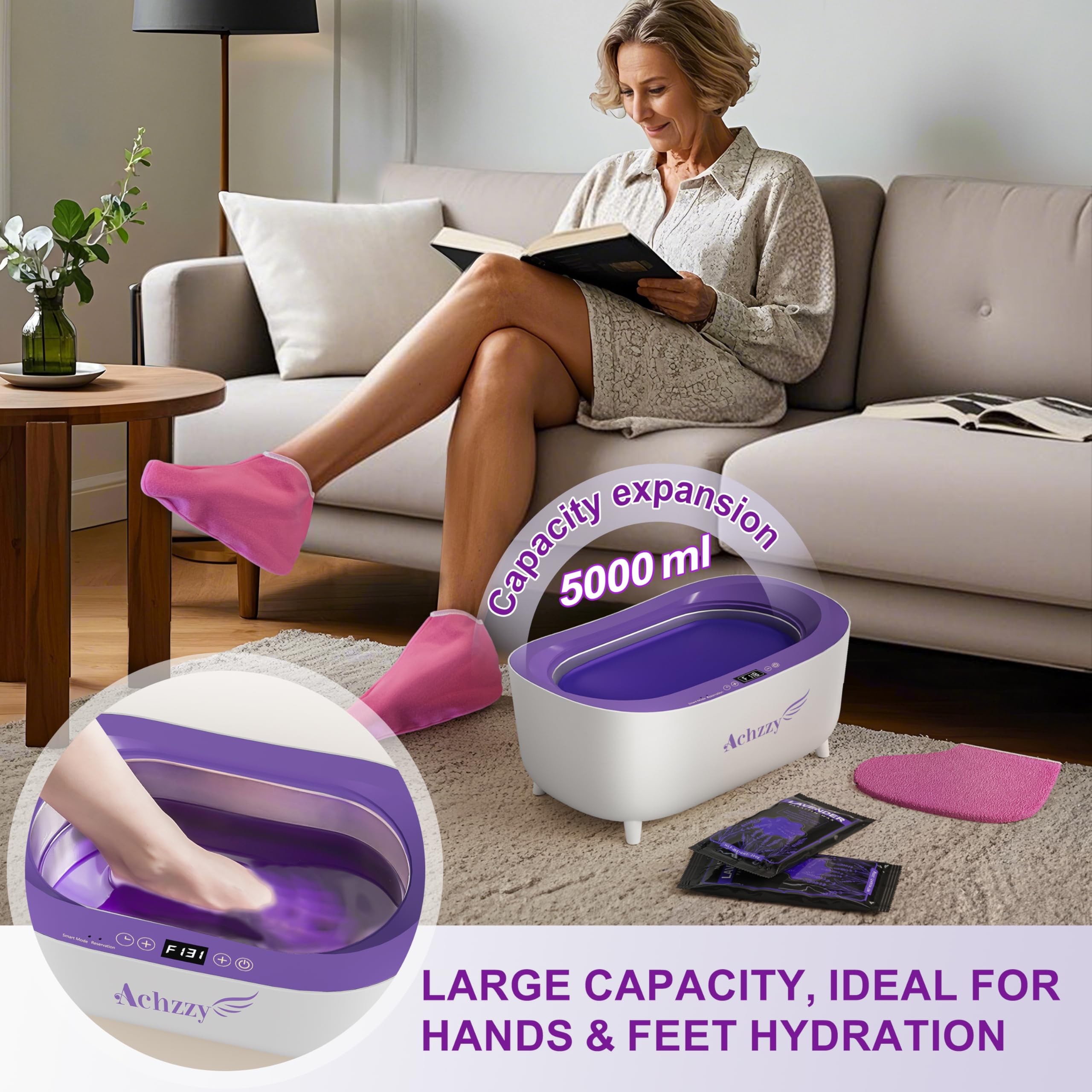 Achzzy 5000ml Paraffin Wax Warmer for Hands & Feet – Professional Wax Bath with Smart Heating