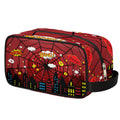 Ackutea Kids Travel Toiletry Bag - Red Spider Web, Waterproof Hanging Case for Boys