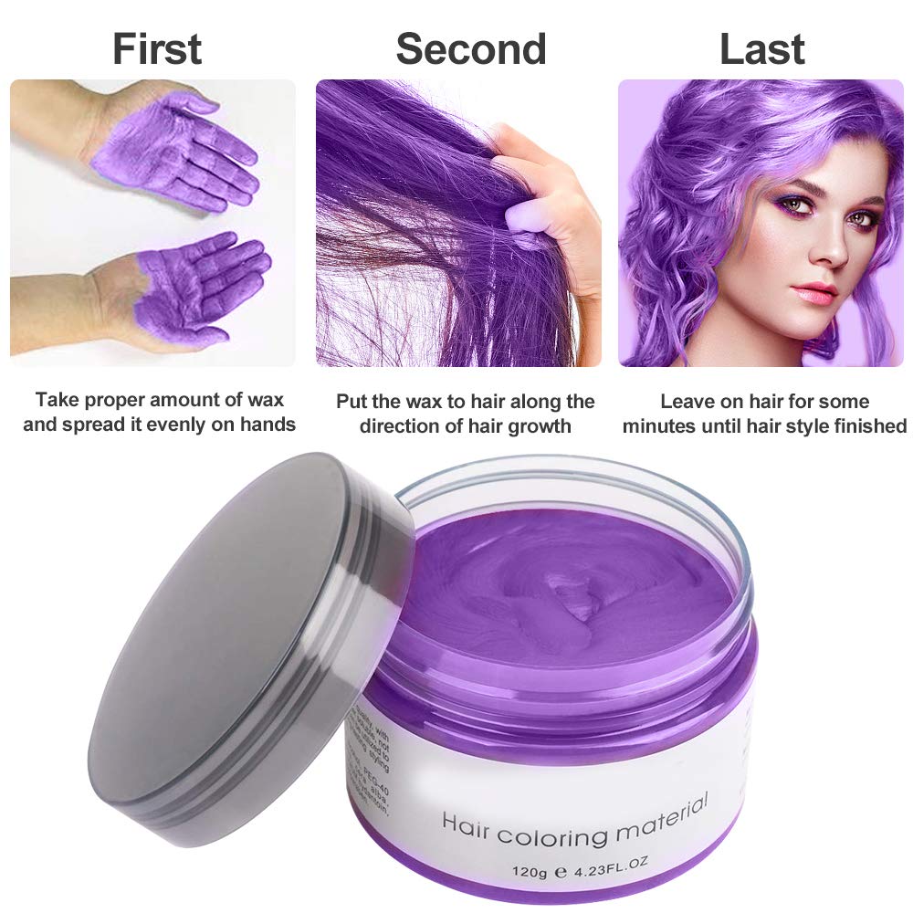 Acosexy Temporary Hair Color Wax Dye – Purple 120g for Halloween & Cosplay