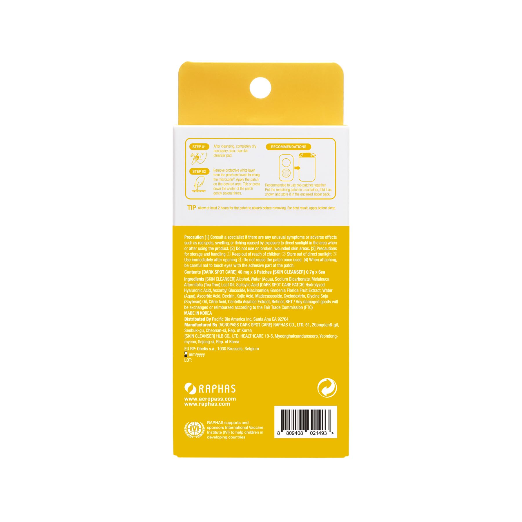 Acropass Dark Spot Microcone Patch – Brightening for Post-Blemish Marks with Vitamin C & Niacinamide