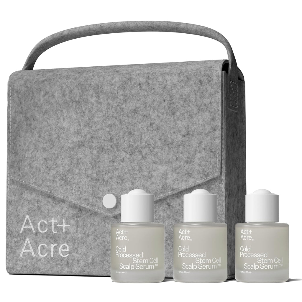 Act+Acre 3-Pack Mini Cold Processed Stem Cell Scalp Serum – Thicker, Fuller-Looking Hair