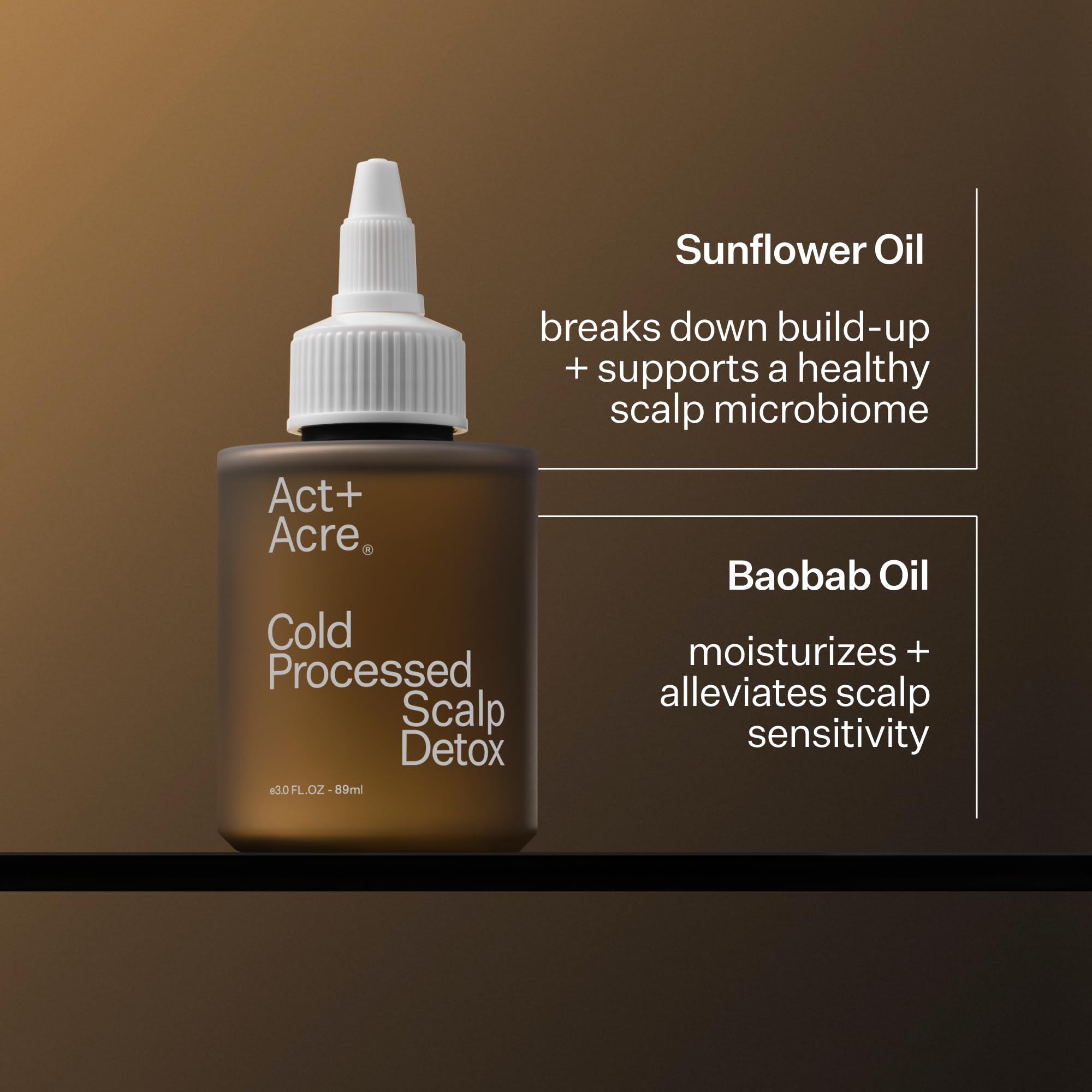 ACT+ ACRE Cold Processed Scalp Detox Oil — Sulfate-Free Scalp Care for Flaky, Dry & Itchy Scalp