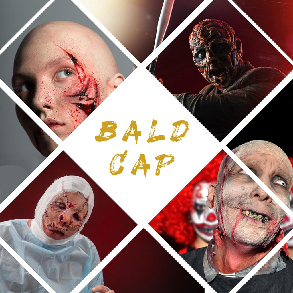 Actabostte Halloween Bald Cap Kit – Realistic Latex Bald Cap with Adhesive & Remover