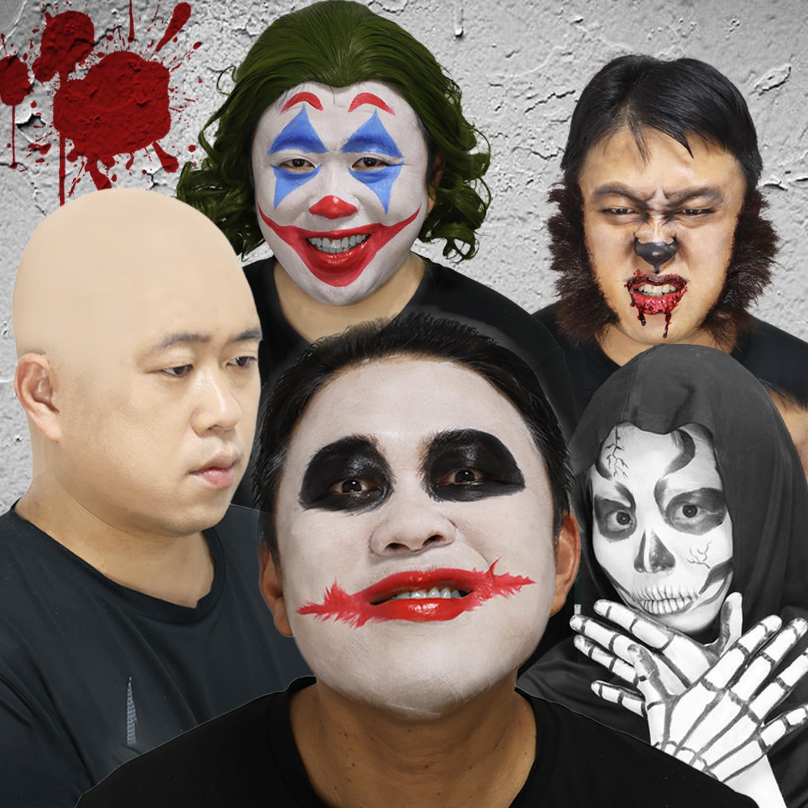 Actabostte Halloween Bald Cap Kit – Realistic Latex Bald Cap with Adhesive & Remover