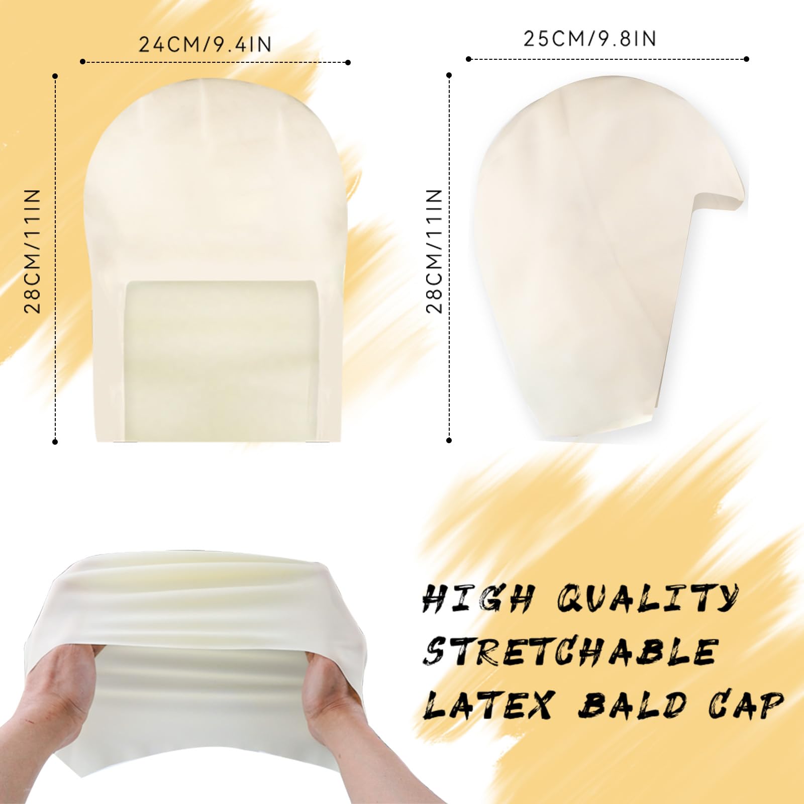 Actabostte Halloween Bald Cap Kit – Realistic Latex Bald Cap with Adhesive & Remover