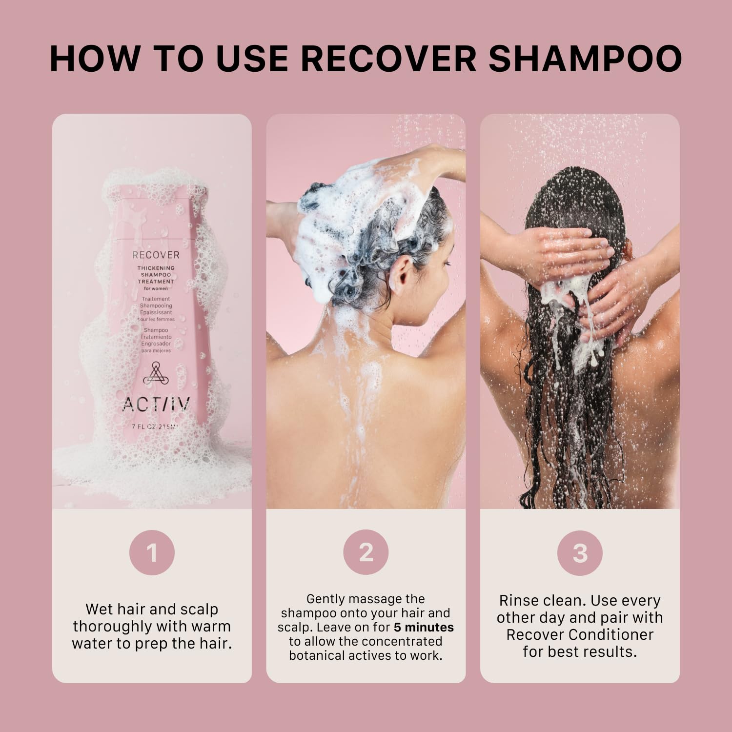 ACTIIV Recover Thickening Shampoo for Women | Fuller Hair, Plant-Based