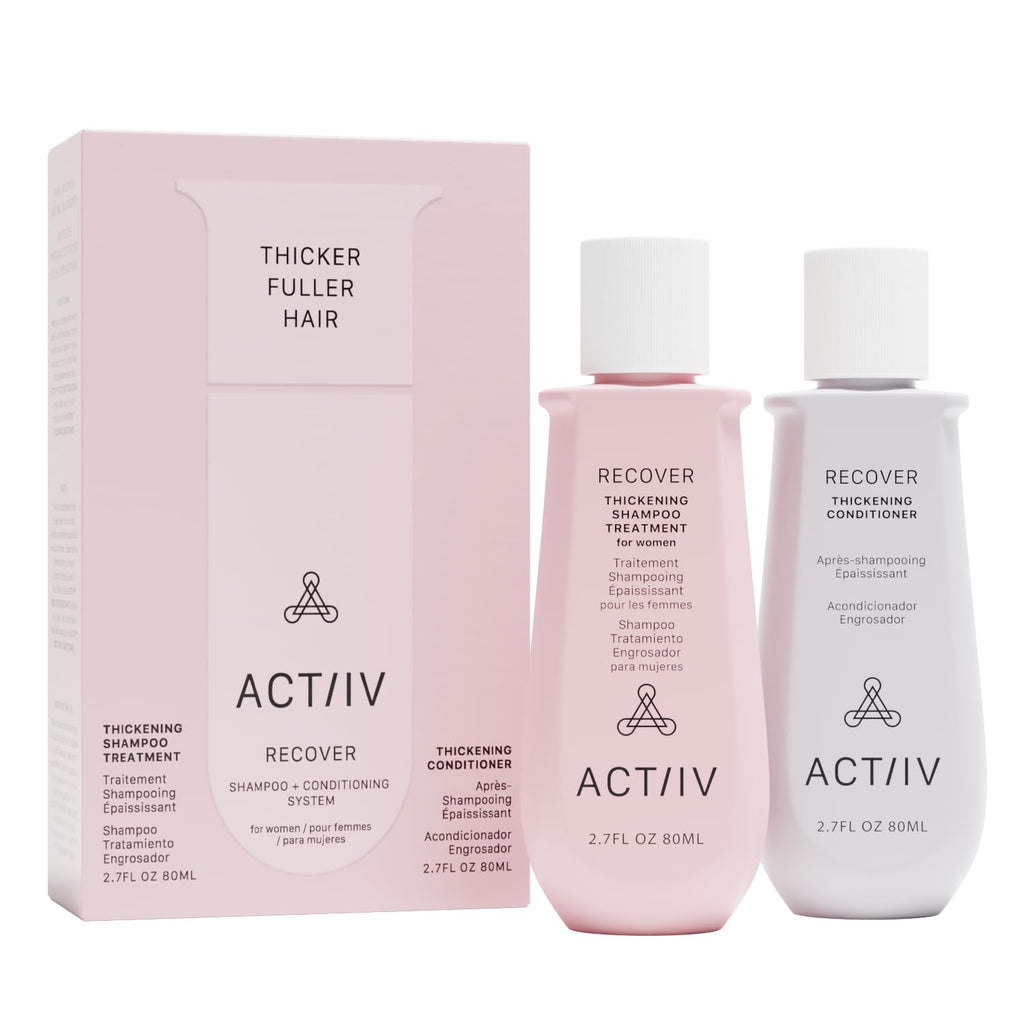 ACTIIV Recover Travel Duo for Women – Fuller-Looking Hair, Plant-Based, Color-Safe (2x2.7 oz)