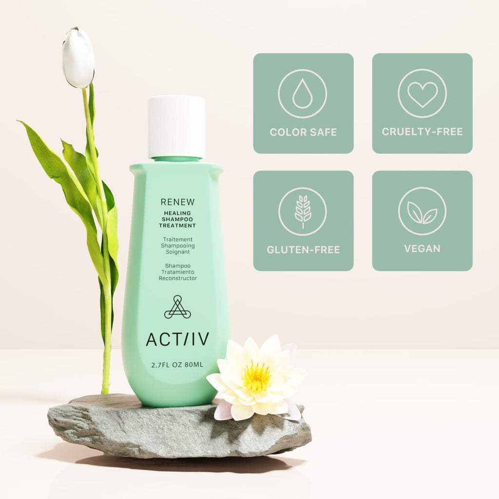 ACTIIV Renew Healing Shampoo Treatment | Plant-Based, Color-Safe Care for Damaged Hair (80 mL)