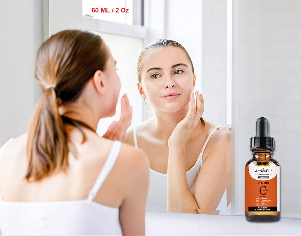 ActivePur Vitamin C Serum for Face 2oz | Hyaluronic Acid, Vitamin E + B5