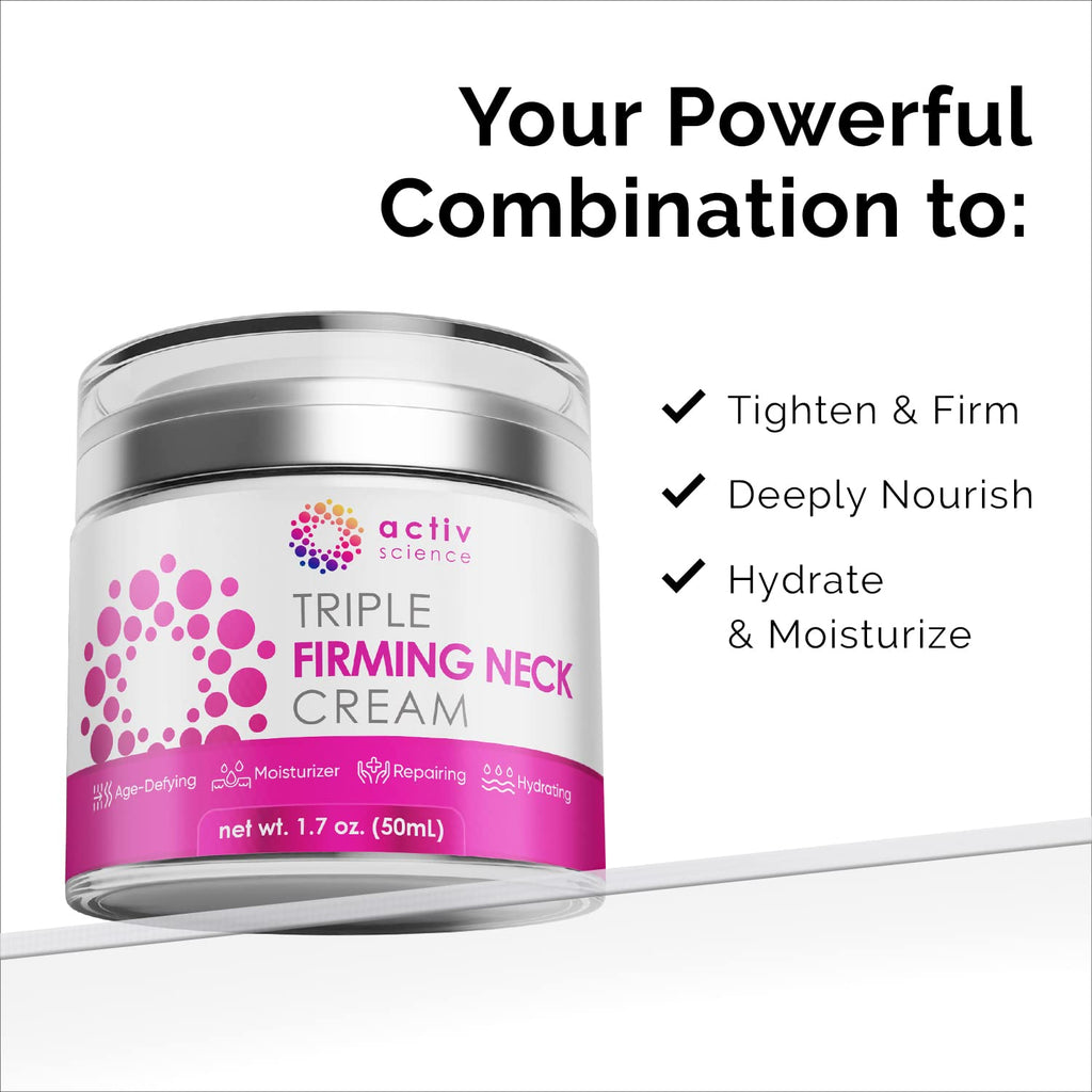 ACTIVSCIENCE Neck Firming Cream – Retinol, Collagen & Hyaluronic Acid Moisturizer
