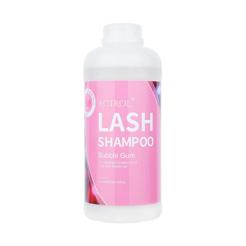 ACTROL Eyelash Extension Cleanser Bubble Gum 1L – Natural Lash Shampoo for Salon & Home Care