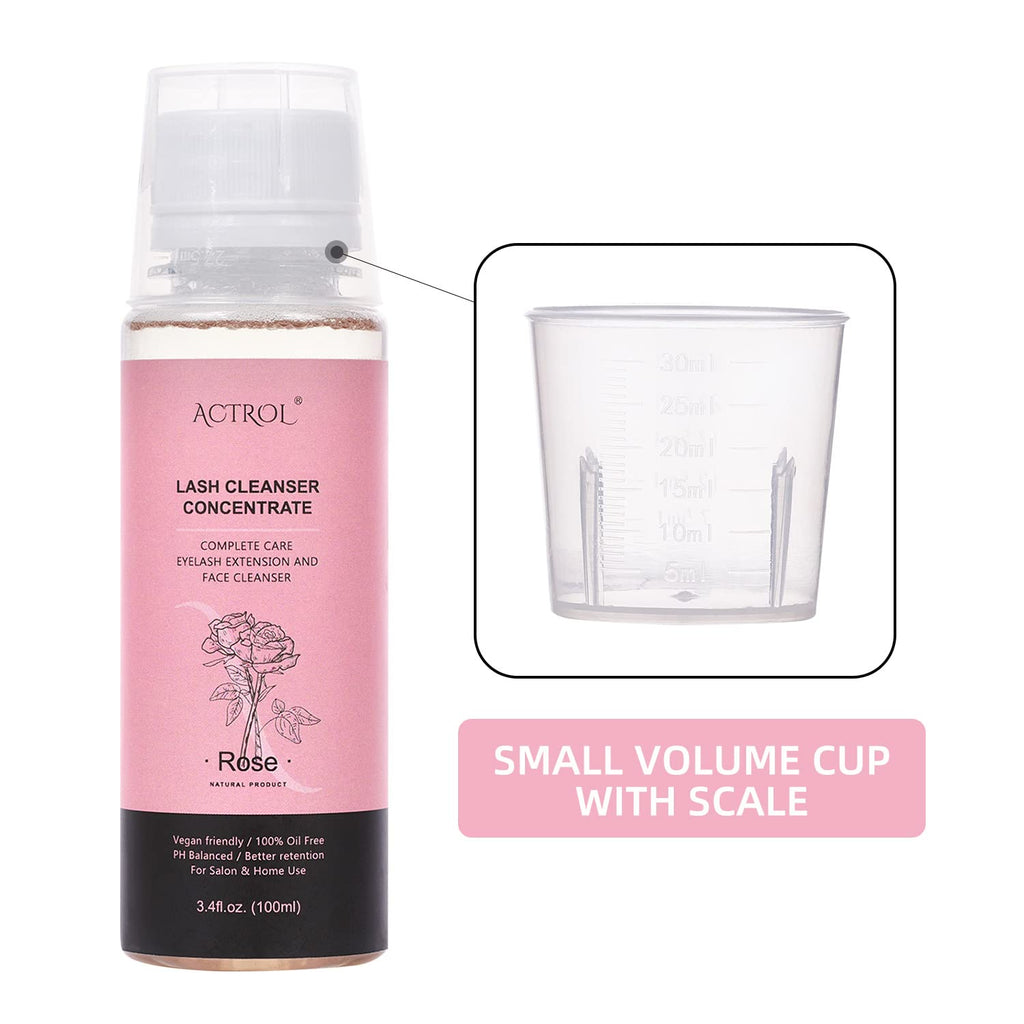 ACTROL Eyelash Shampoo Concentrate 100ml – Lash Extensions Cleanser for Salon & Home