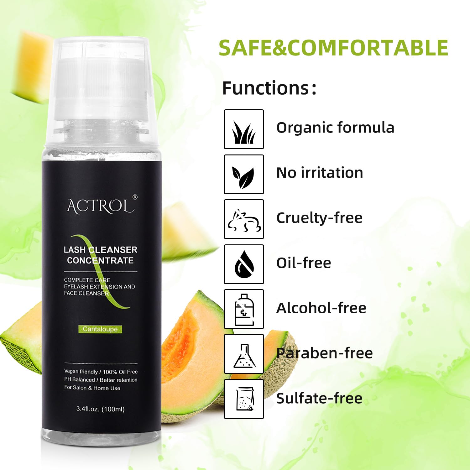 ACTROL Eyelash Cleanser Concentrate 100ml – Paraben & Sulfate Free Lash Shampoo