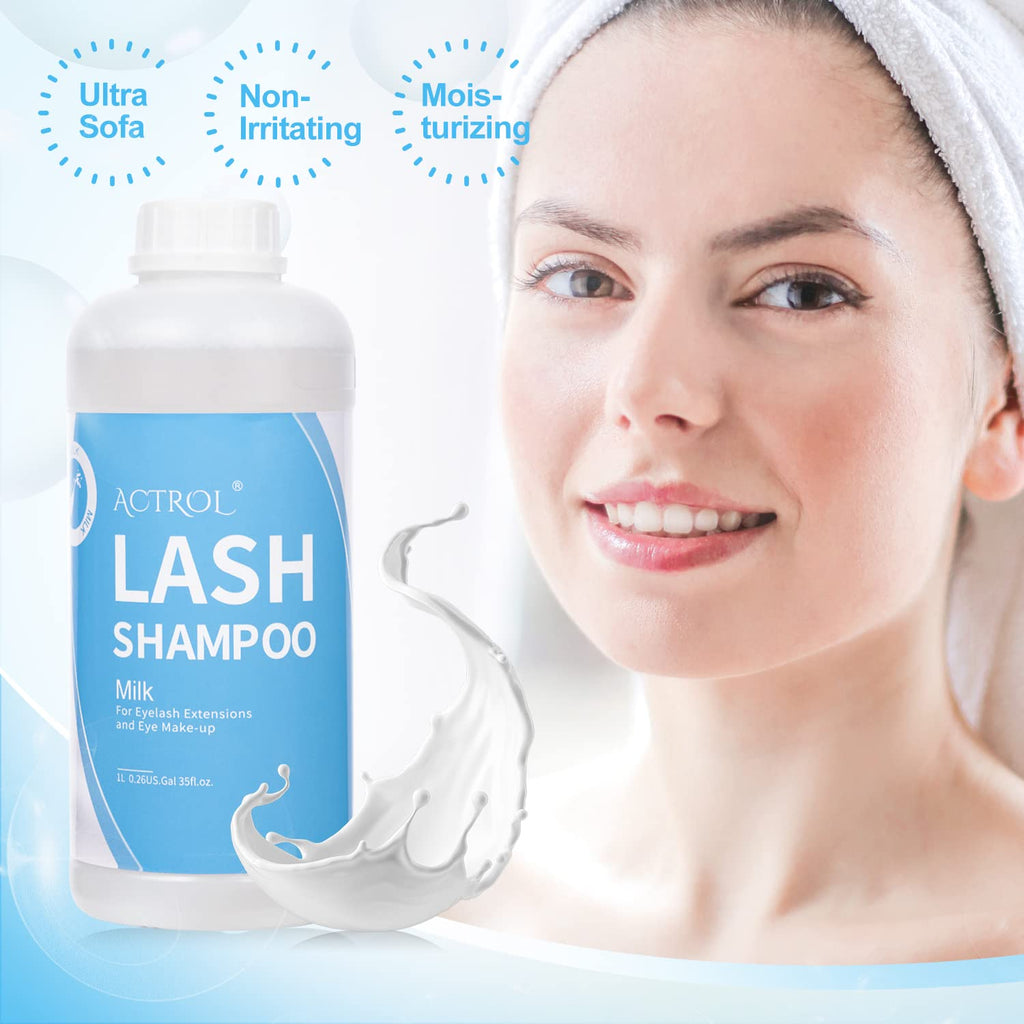 ACTROL Eyelash Extension Cleanser Milk 1L – Natural, Paraben & Sulfate Free