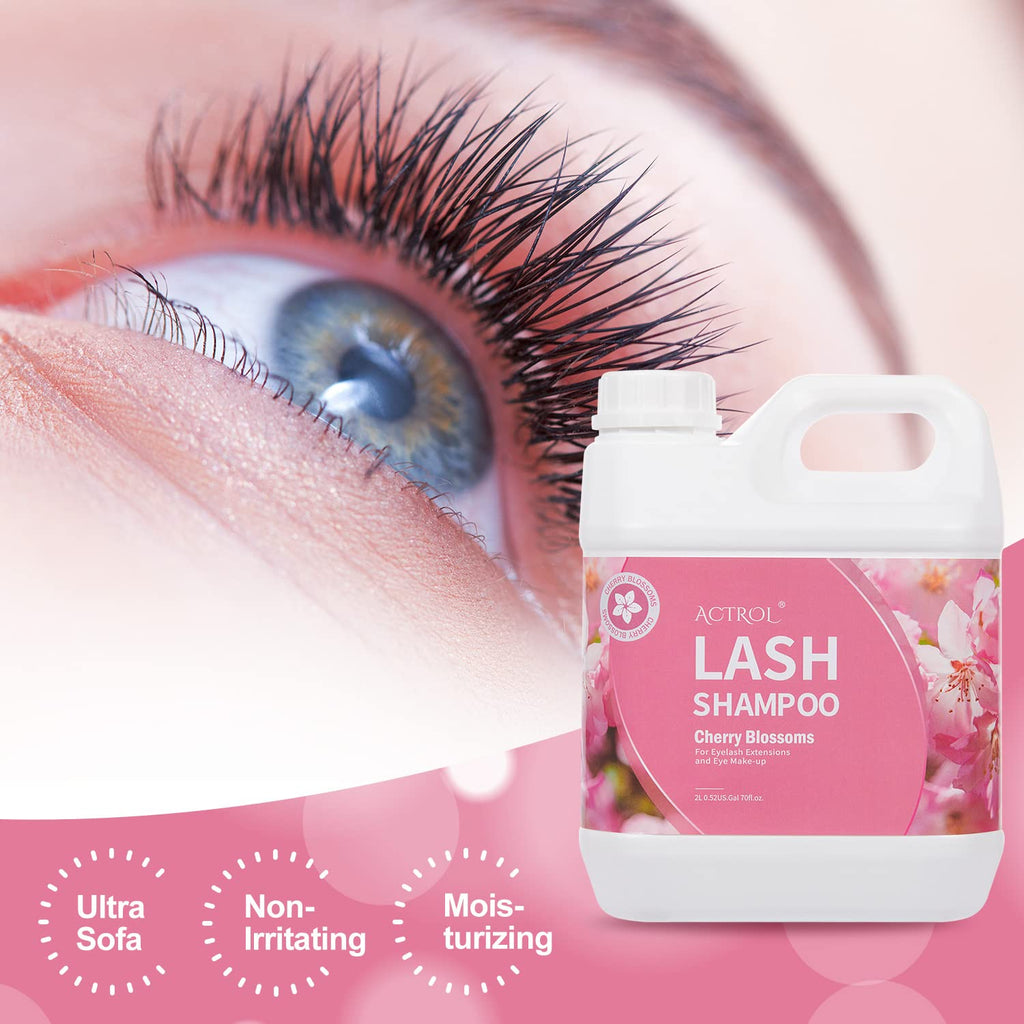 ACTROL Eyelash Extension Cleanser Cherry Blossom 2L – Paraben & Sulfate Free, Salon & Home Use