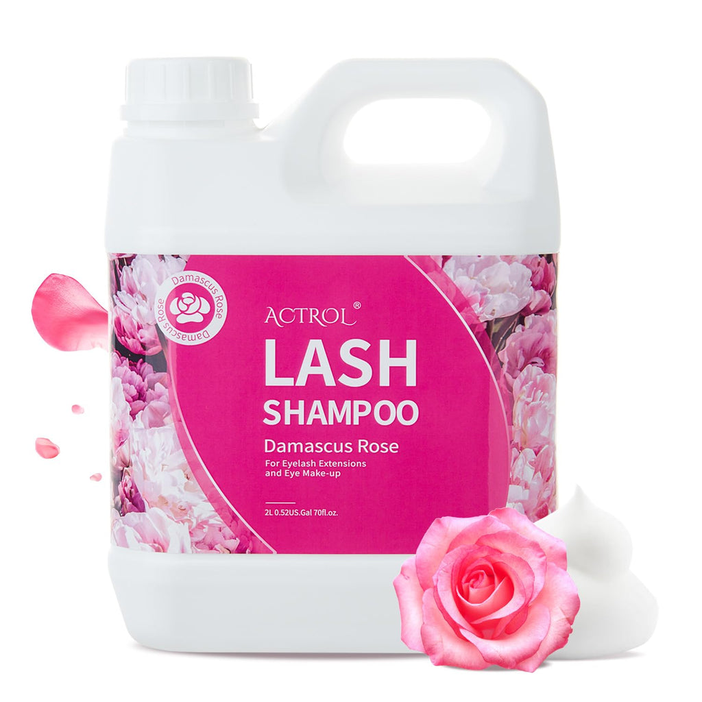 ACTROL Eyelash Extension Cleanser Rose – 2L Natural Lash Shampoo, Paraben & Sulfate Free for Salon and Home Care
