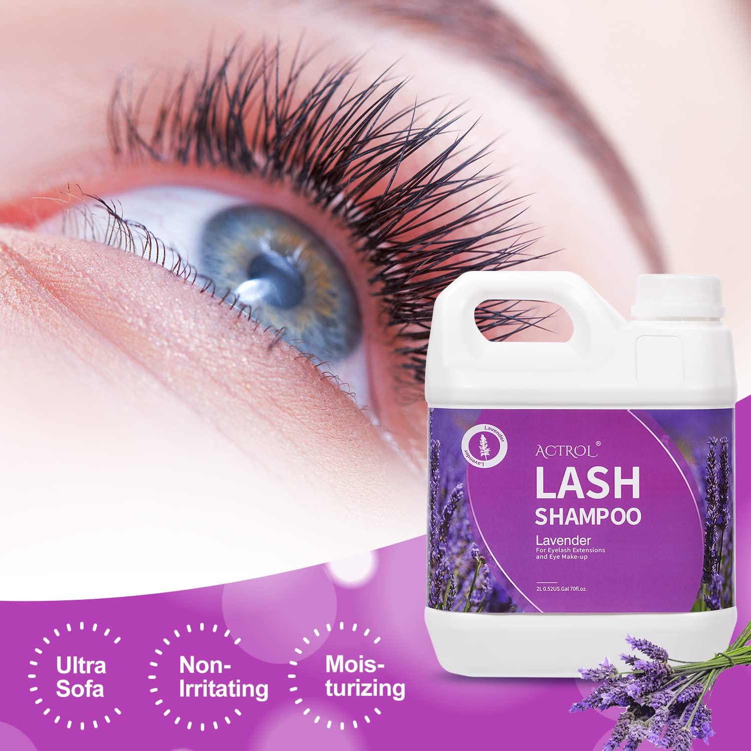ACTROL Eyelash Extension Cleanser Lavender 2L – Paraben & Sulfate Free
