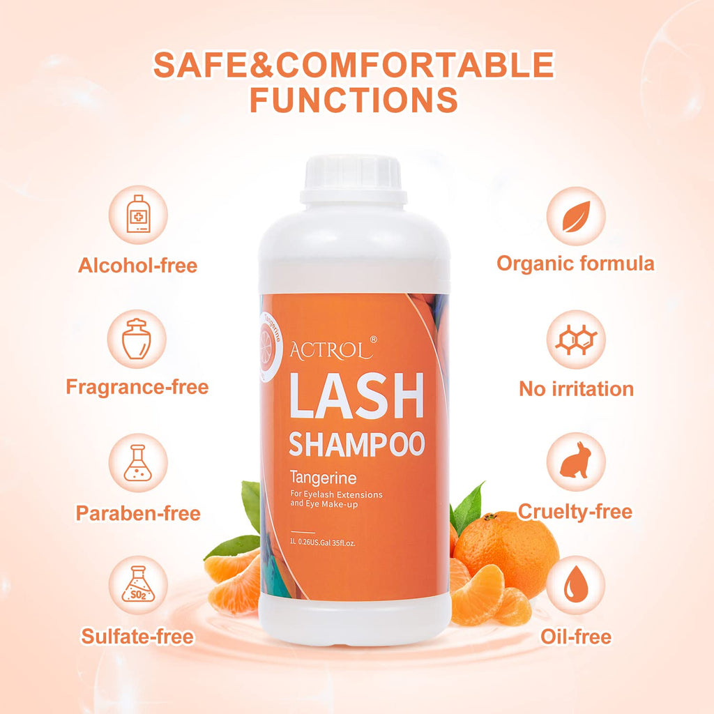 ACTROL Eyelash Extension Cleanser Tangerines 1L – Gentle, Paraben & Sulfate Free