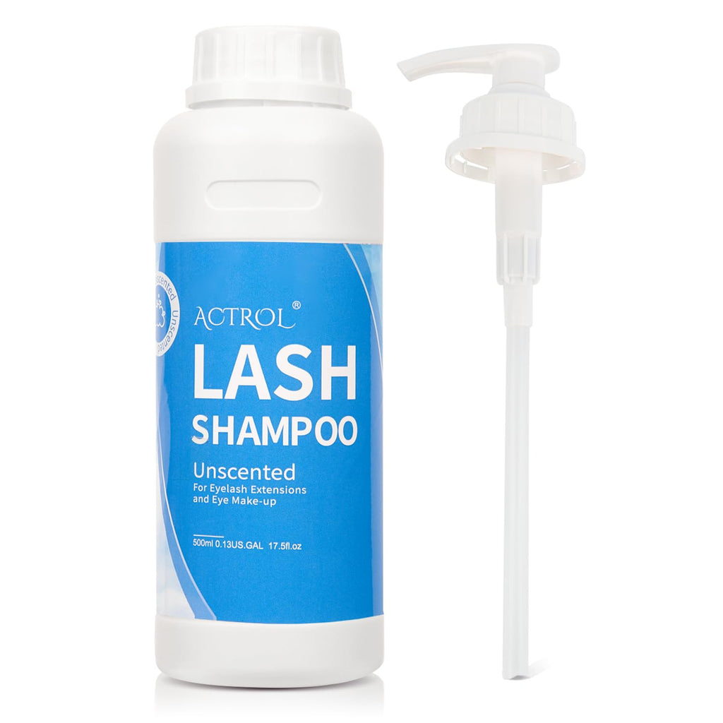ACTROL Eyelash Shampoo Cleanser 500ml – Natural Plant ingredients, Alcohol Free, Paraben Free, Unscented Hydrosol