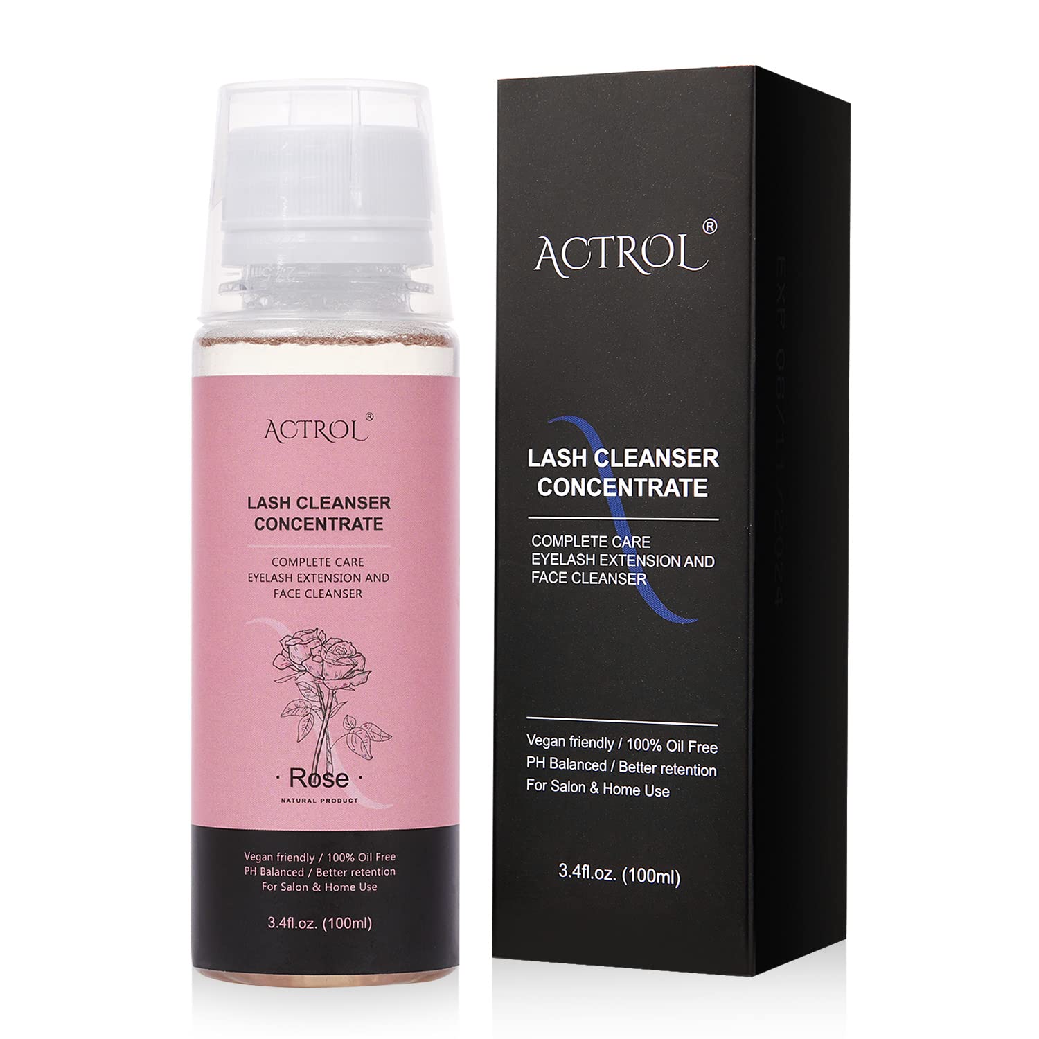 ACTROL Eyelash Shampoo Concentrate 100ml – Lash Extensions Cleanser for Salon & Home