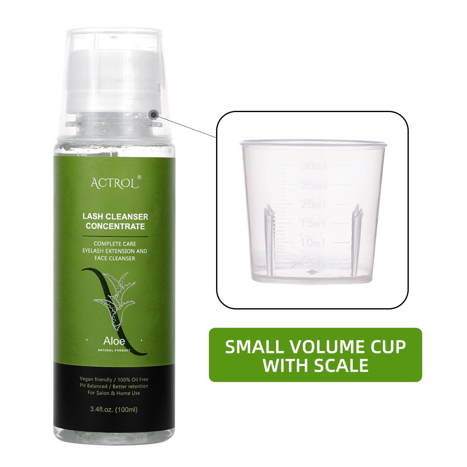 ACTROL Eyelash Shampoo Concentrate 100ml – Gentle Lash Cleanser for Extensions