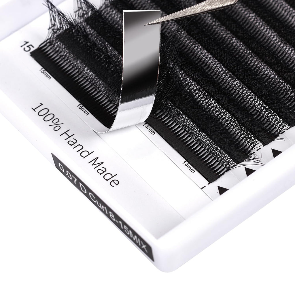 ACTROL W Eyelash Extensions 8D Volume 0.07D Curl 8-15mm Mix – Easy Fan W-shaped Premades