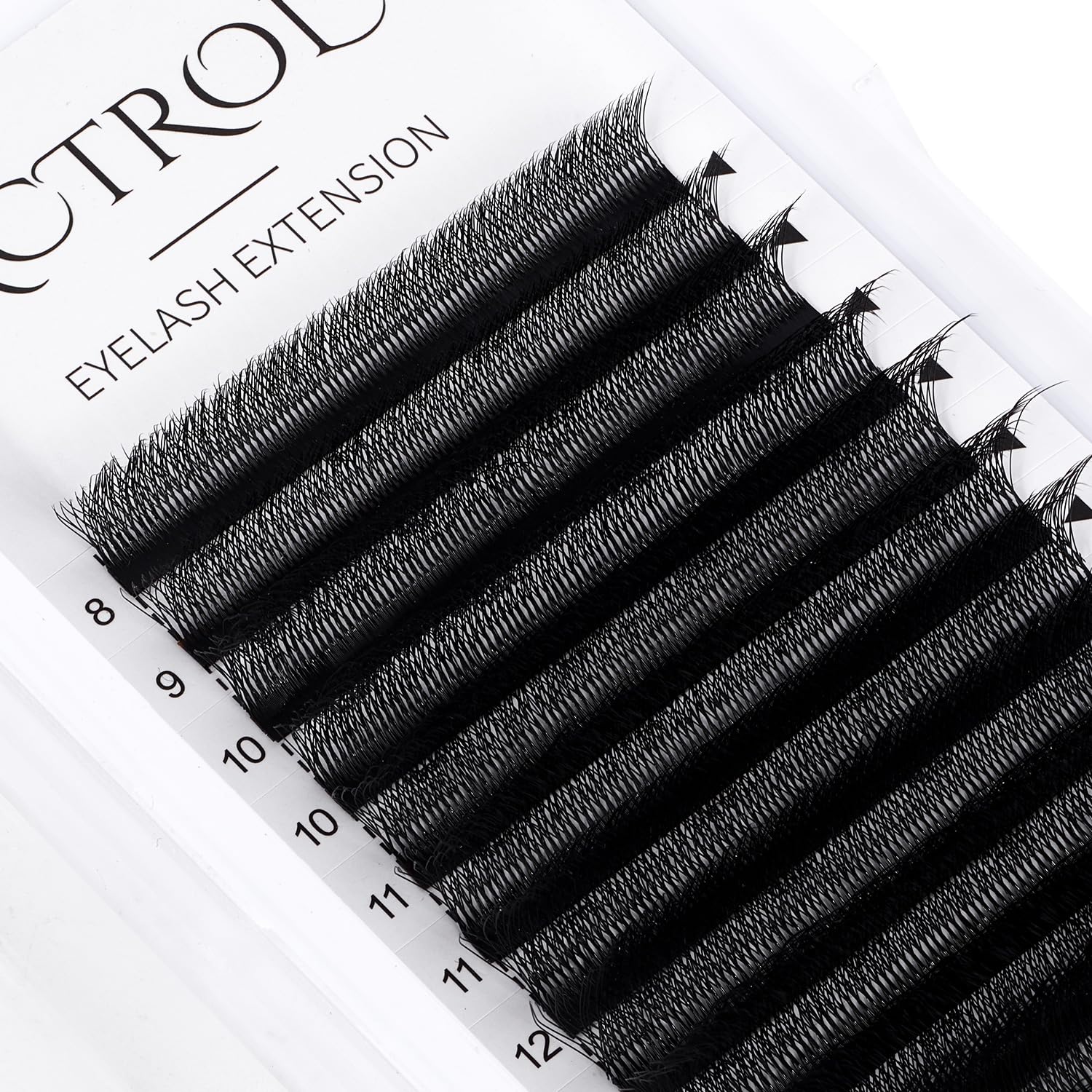 ACTROL W Eyelash Extensions 6D Volume 0.07D Curl 8-15mm Mix – Easy Fan W-Shaped Premades (Black)