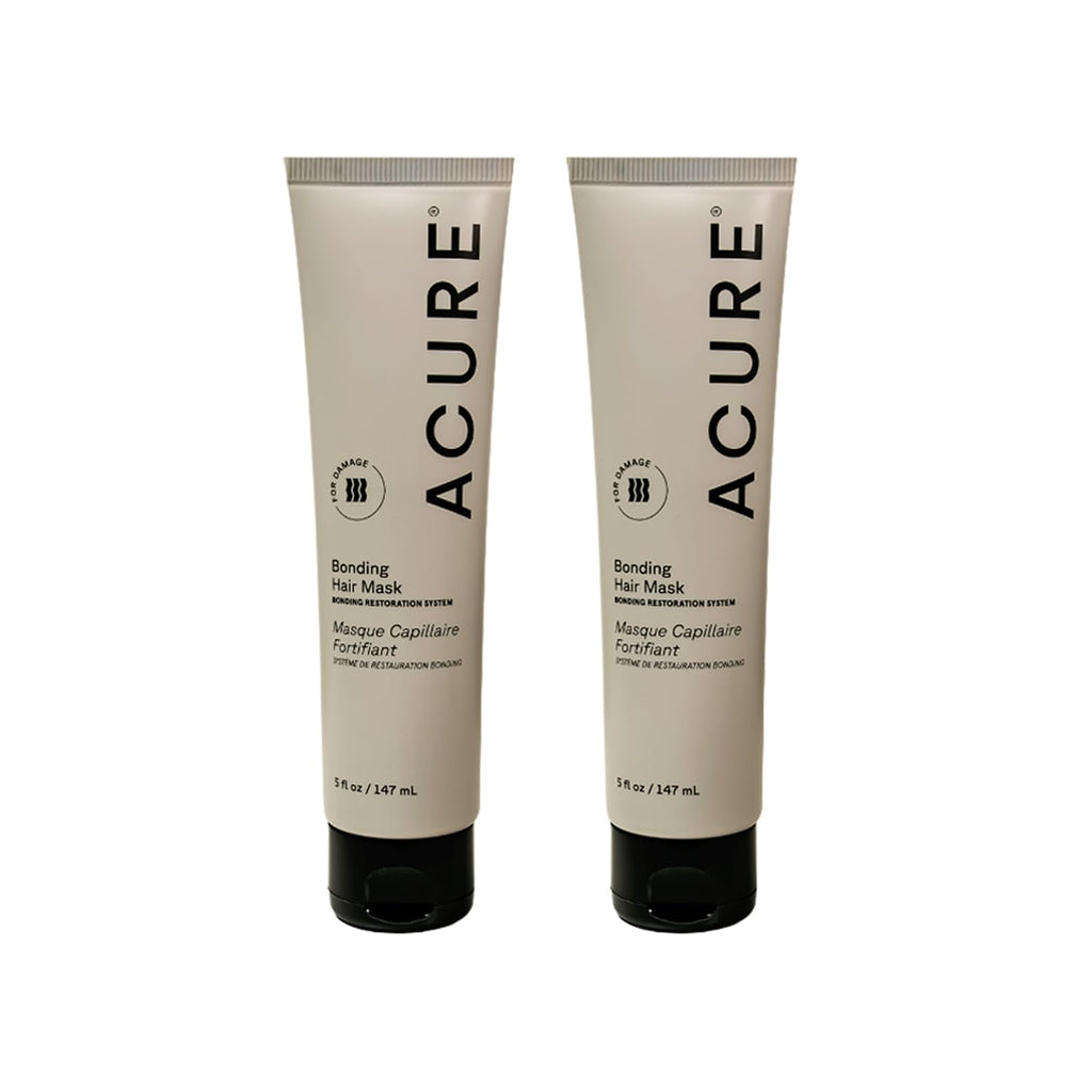 Acure Bonding Hair Mask – Weekly Deep Conditioning for Damaged, Dry & Fine Hair | Vegan, 2-Pack 5 oz