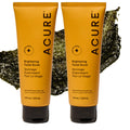 Acure Brightening Facial Scrub - Gentle Exfoliating Cleanser with Sea Kelp & French Green Clay, 4 fl oz (2 Pack)