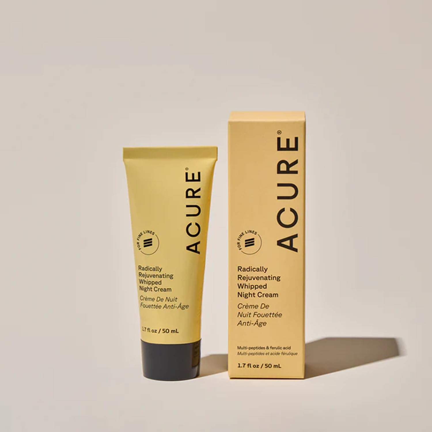 Acure Radically Rejuvenating Whipped Night Cream – Anti-Aging Peptide Moisturizer | Vegan & Clean