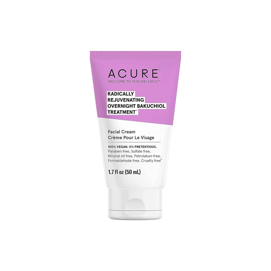 Acure Radically Rejuvenating Bakuchiol Facial Cream – Plant Squalane Night Treatment, 1.7 fl oz