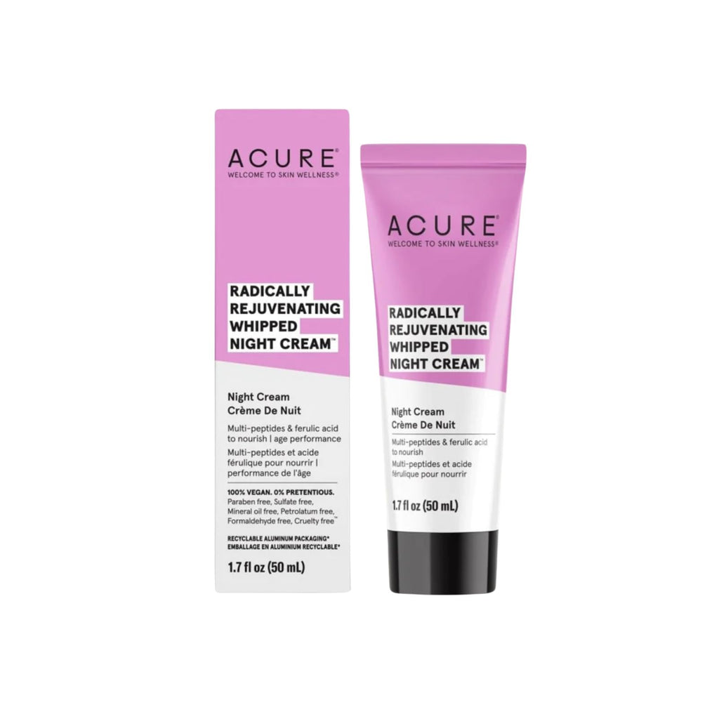 Acure Radically Rejuvenating Whipped Night Cream – Anti-Aging Peptide Moisturizer | Vegan & Clean