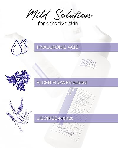 ACWELL pH Balancing Bubble-Free Hydrating Facial Cleansing Gel – Gentle Cleanser for Sensitive Skin