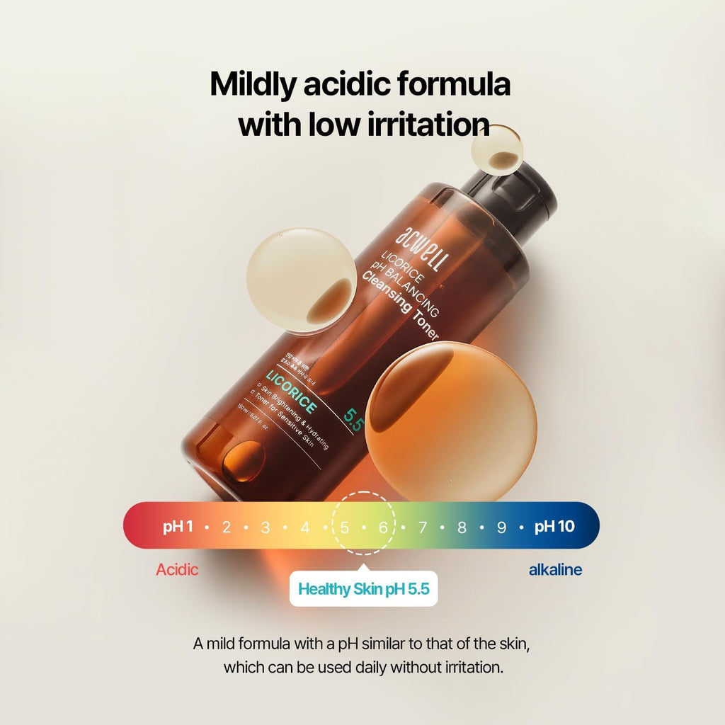 ACWELL Licorice pH Balancing Toner – Alcohol-Free, Hydrating Korean Toner for Cleansing (PH5.5) – 2 Pack