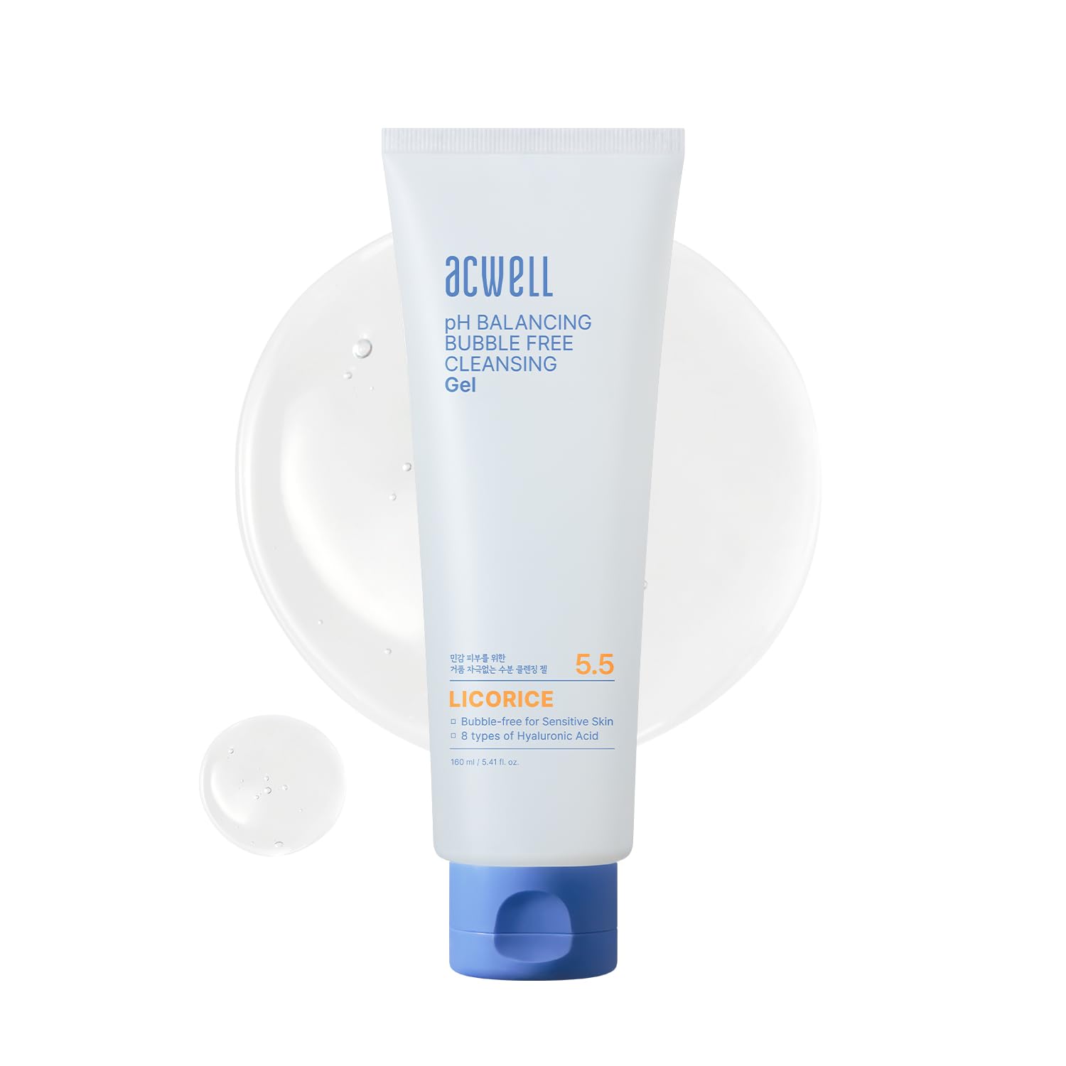 ACWELL pH Balancing Bubble-Free Hydrating Facial Cleansing Gel – Gentle Cleanser for Sensitive Skin