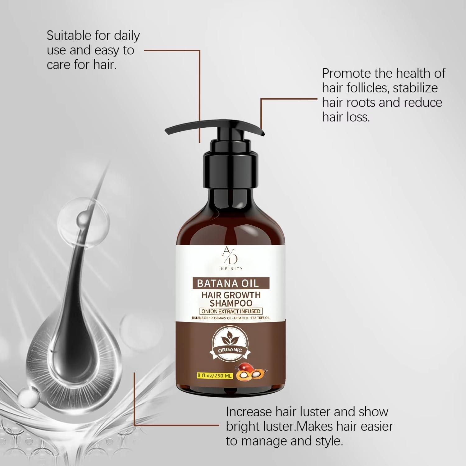 A/D Infinity Batana Oil Hair Growth Shampoo – Onion & Argan Oils