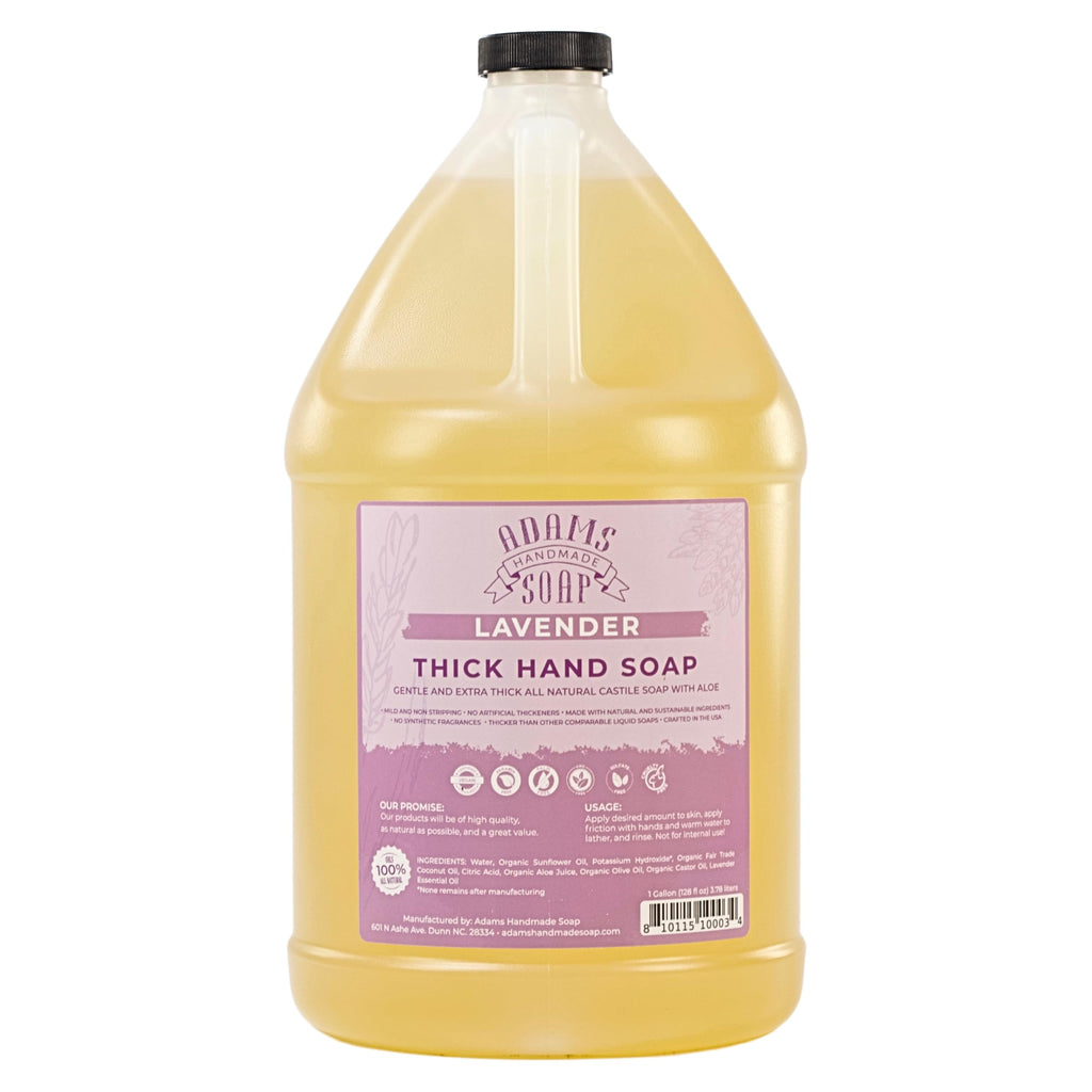 Adams Handmade Soap Thick Organic Castile Liquid Hand Soap – Lavender 1 Gallon Refill