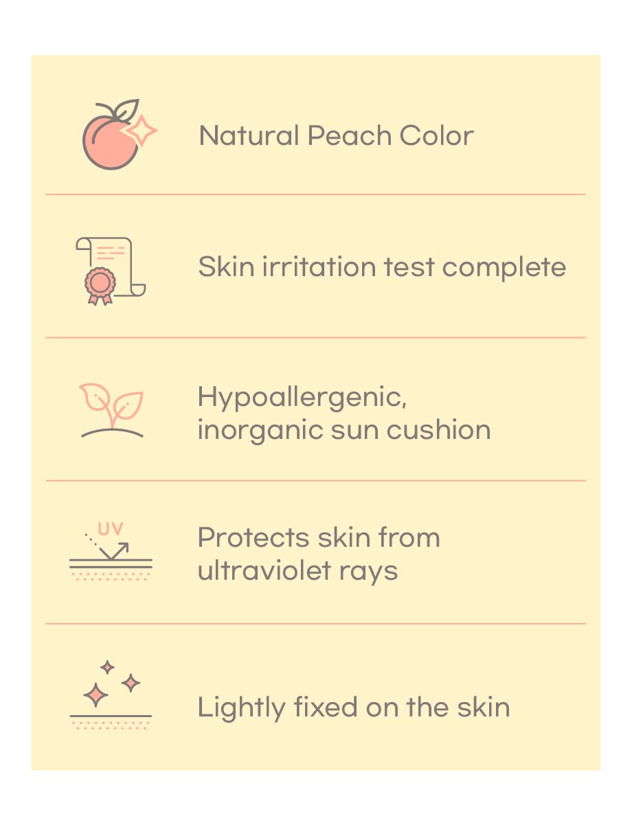 ADDERENITY Shingmulnara Oxygen Water Tone Up Sun Cushion SPF50+ PA++++ #02 Peach + Kitty Friends Sticker