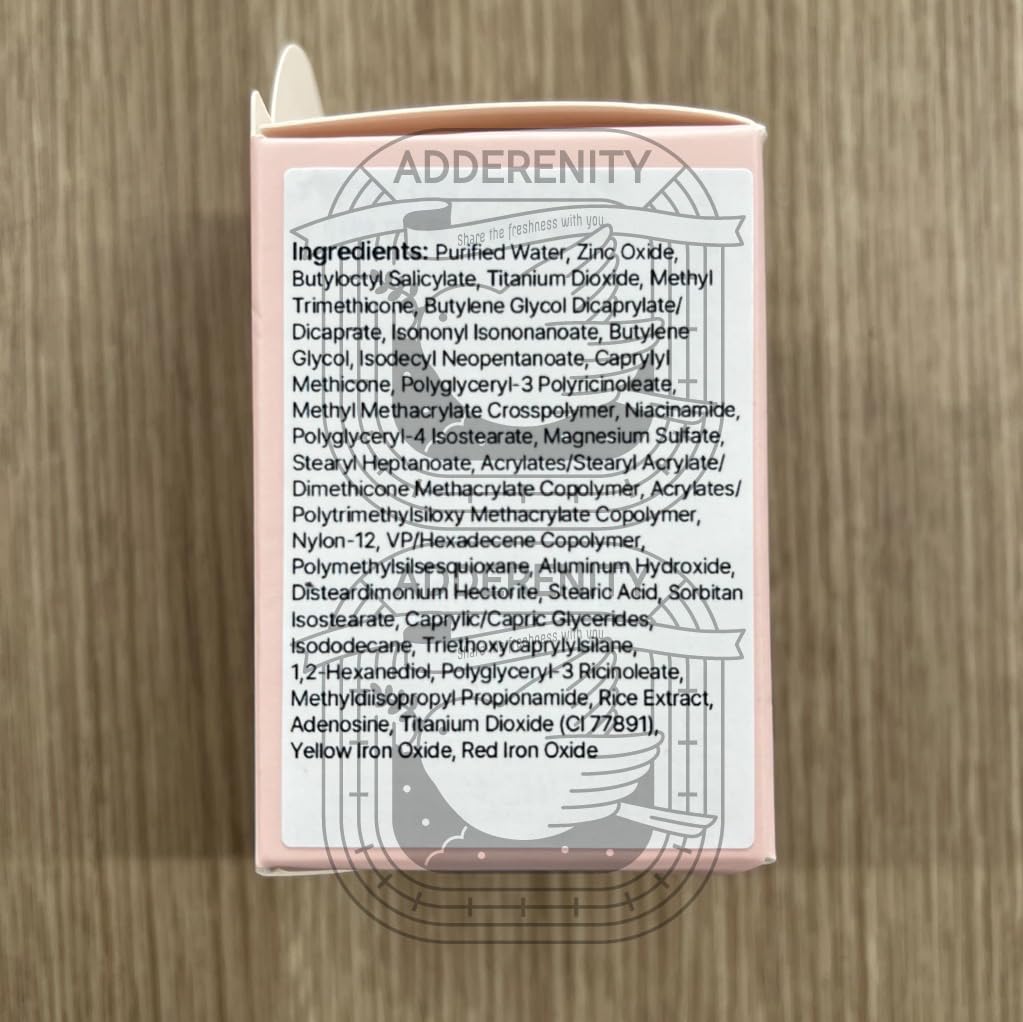 ADDERENITY Shingmulnara Oxygen Water Tone Up Sun Cushion SPF50+ PA++++ #02 Peach + Kitty Friends Sticker